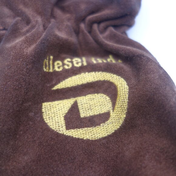 Vintage Diesel Ind. 100% Leather Brown Winter Gloves Made in Italy - Picture 10 of 15